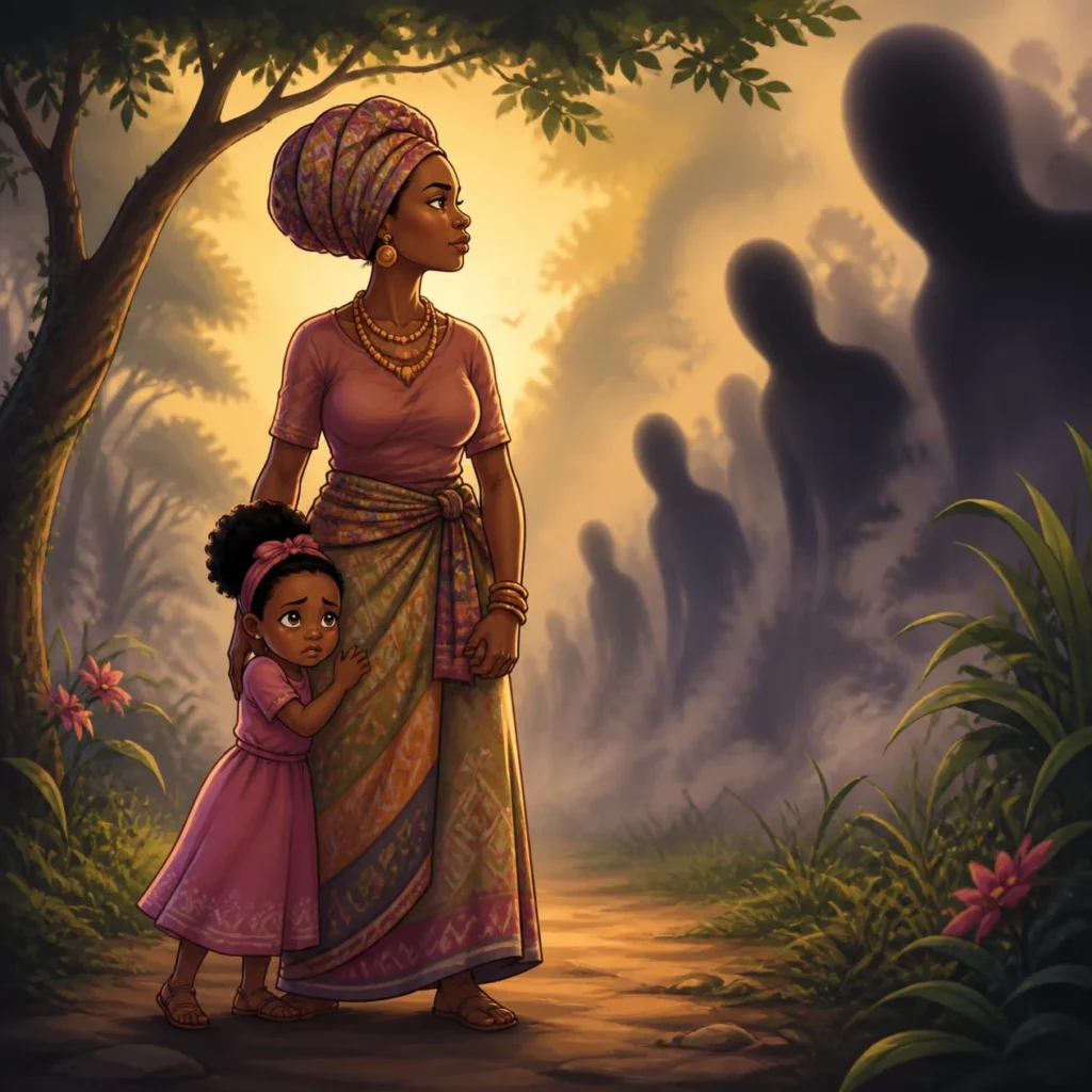 illustration en dessin animé, émotionnelle et non graphique. une mère afric 20260830 195704 0000